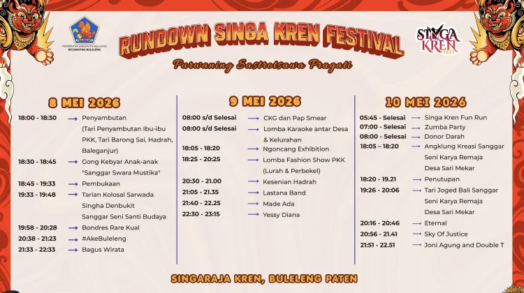 Cek Disini Jadwal Singa Kren Festival 9 Mei 2026