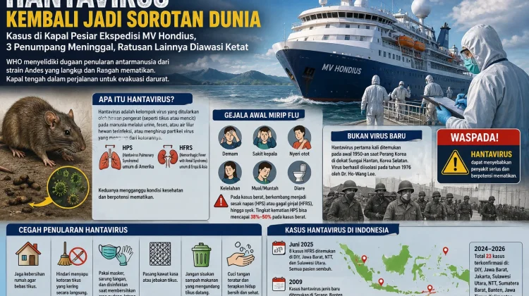 Hantavirus Kembali Jadi Sorotan Dunia, WHO Pantau Kasus di Kapal Pesiar Ekspedisi