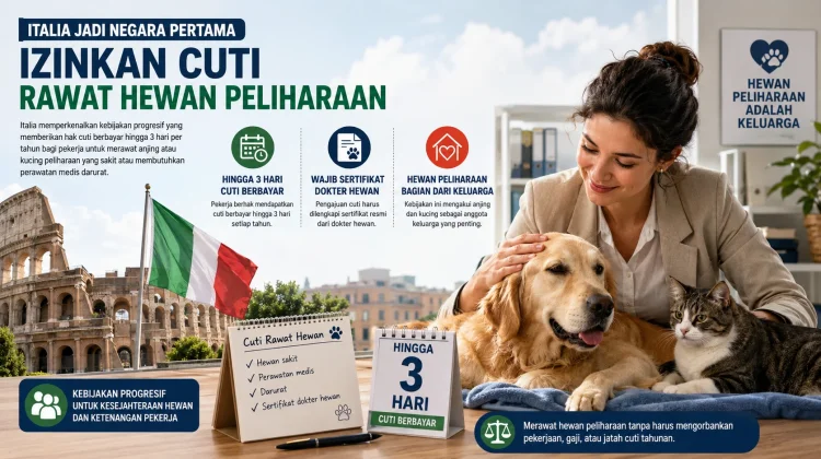 Italia Jadi Negara Pertama yang Izinkan Cuti Khusus untuk Rawat Hewan Peliharaan