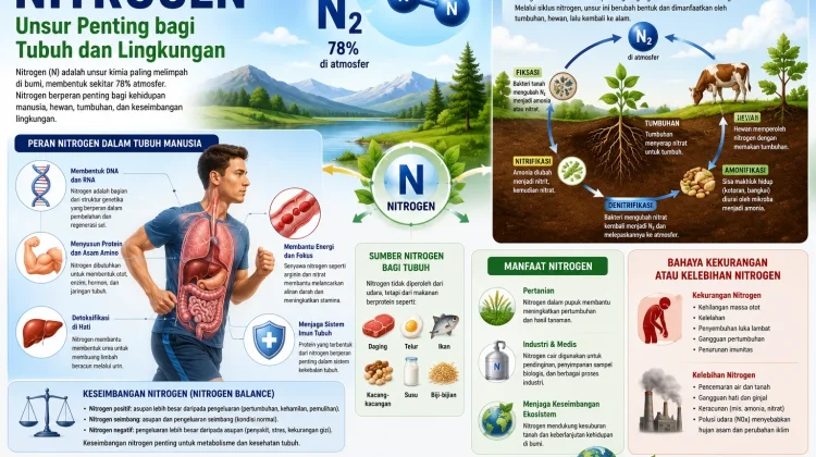 Nitrogen, Unsur Penting bagi Tubuh dan Lingkungan