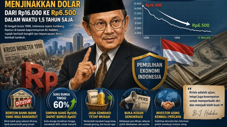 Cara BJ Habibie Menjinakkan Dolar dari Rp16.000 ke Rp6.500 dalam 17 Bulan