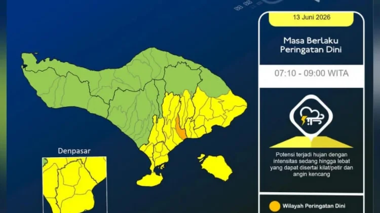 Hujan Ringan-Sedang Guyur Buleleng Siang Ini