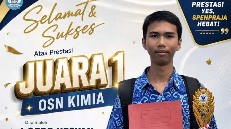 Spenpraja Sabet Juara 1 OSN Kimia EXCOMA Tingkat SMP se-Bali dan Nusa