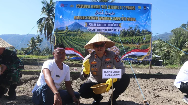 Polres Buleleng Tanam Bawang Putih, Dorong Swasembada Pangan Nasional