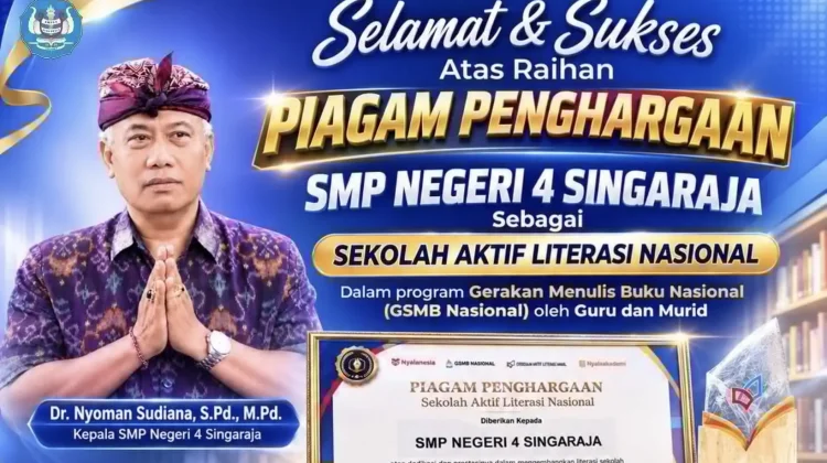 Spenpraja Sabet Penghargaan Sekolah Aktif Literasi Nasional