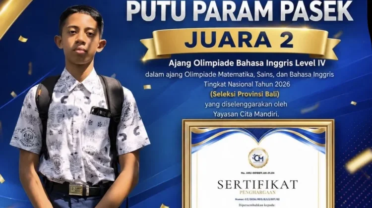 Spenpraja Raih Juara Harapan 2 Olimpiade Bahasa Inggris Tingkat Provinsi Bali