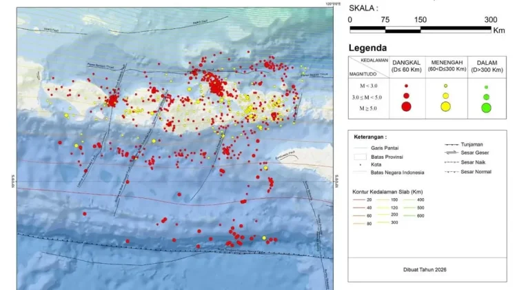BMKG Catat 1.354 Gempa di Bali dan Sekitarnya Sepanjang Januari 2026