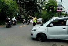 Polsek Sukasada Amankan Arus Balik Wisatawan Wanagiri Pancasari