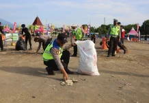 Polres Jembrana Gelar Apel dan Kerja Bakti di Gilimanuk