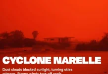 Langit Merah Darah di Australia akibat Siklon Narelle
