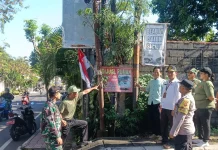 Satlinmas Liligundi Tertibkan Reklame Liar di Sejumlah Titik