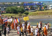 Misi Damai 58 Bhikkhu Berlanjut menuju Candi Borobudur