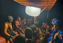 Perahu Terbalik di Perairan Sanggalangit, Enam Pemancing Selamat