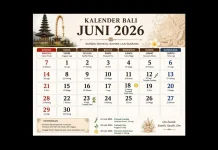 Peringatan dan Hari Suci Kalender Bali Bulan Juni 2026