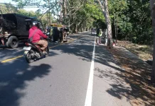 Truk Angkut Buku Bekas Terguling di Klatakan