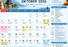 Hari Suci Hindu Bali dan Peringatan Nasional di Bulan Oktober 2026