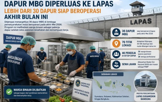Program MBG Diperluas ke Lapas, 36 Dapur Ditargetkan Beroperasi Akhir Mei 2026