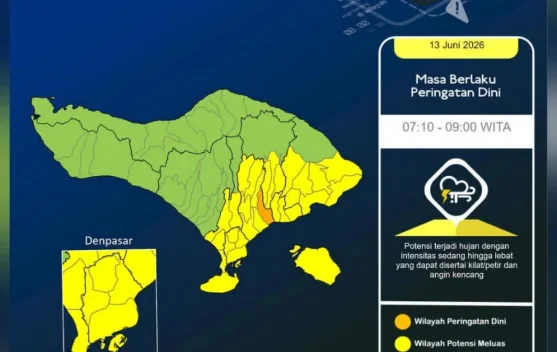 Hujan Ringan-Sedang Guyur Buleleng Siang Ini