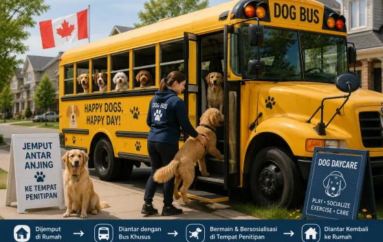 Bus Khusus Anjing di Kanada Bantu Hewan Tetap Aktif dan Bersosialisasi