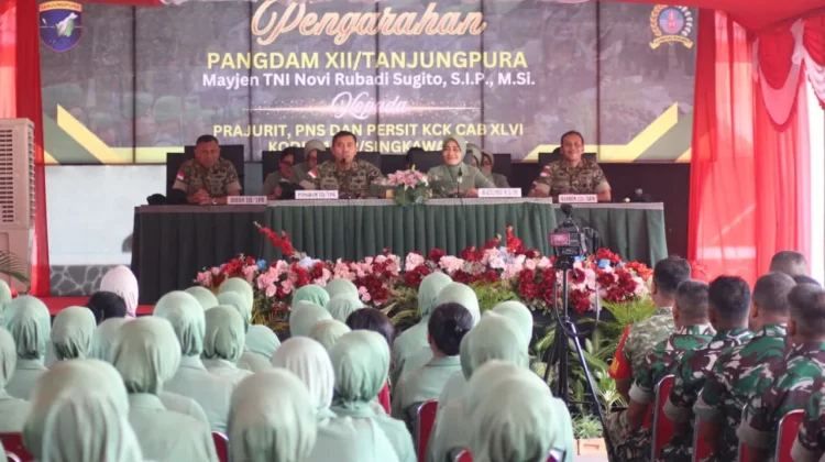 Danrem 121/Abw Dampingi Pangdam XII/Tanjung Pura Kunjungan Kerja ke Singkawang