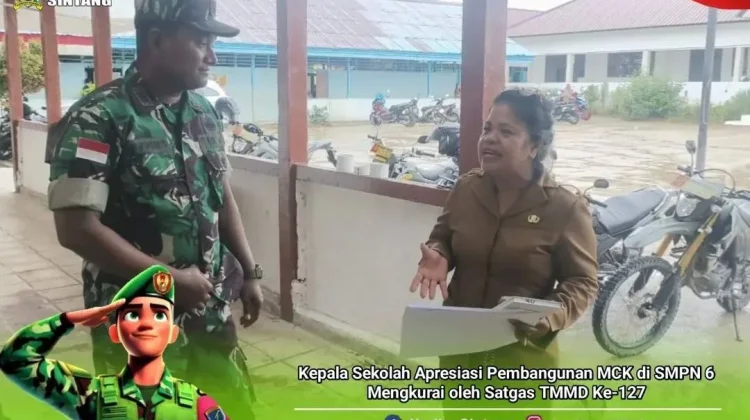 Fasilitas MCK SMPN 6 Mengkurai Rampung Dibangun Satgas TMMD