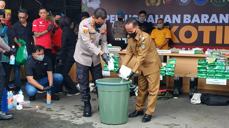 Polres Sintang Musnahkan 57,55 Kg Sabu Hasil Pengungkapan Kasus Narkotika