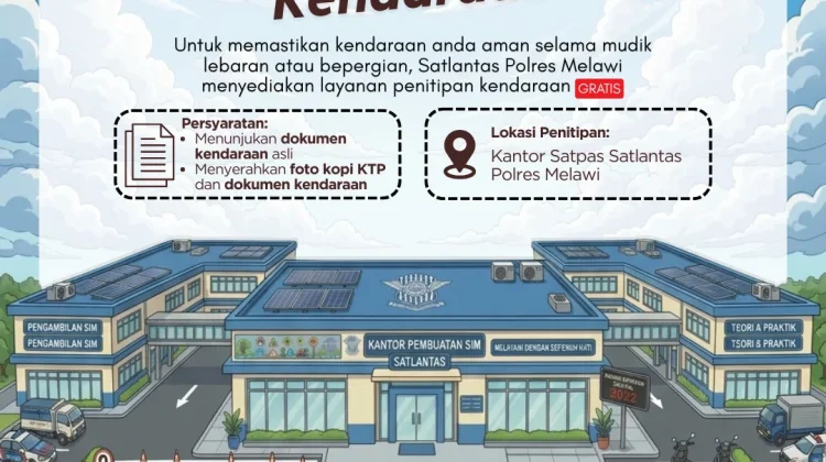 Polres Melawi Sediakan Penitipan Kendaraan Gratis untuk Pemudik