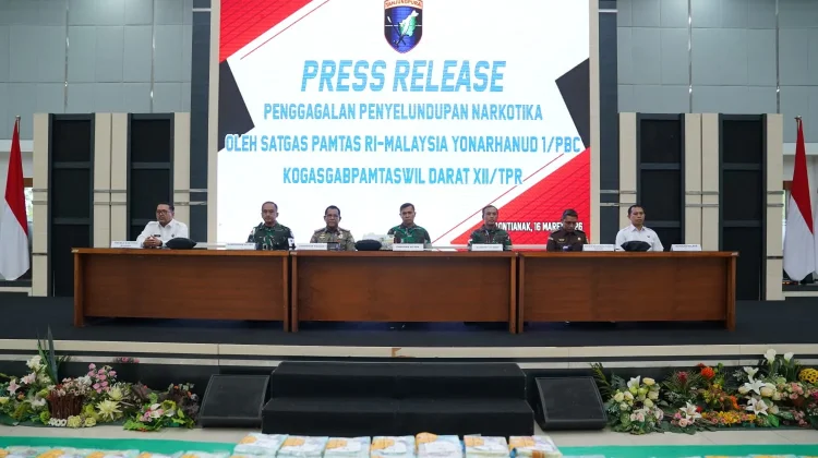 TNI Berhasil Gagalkan Penyelundupan Narkotika 55,297 Kg di Wilayah Perbatasan