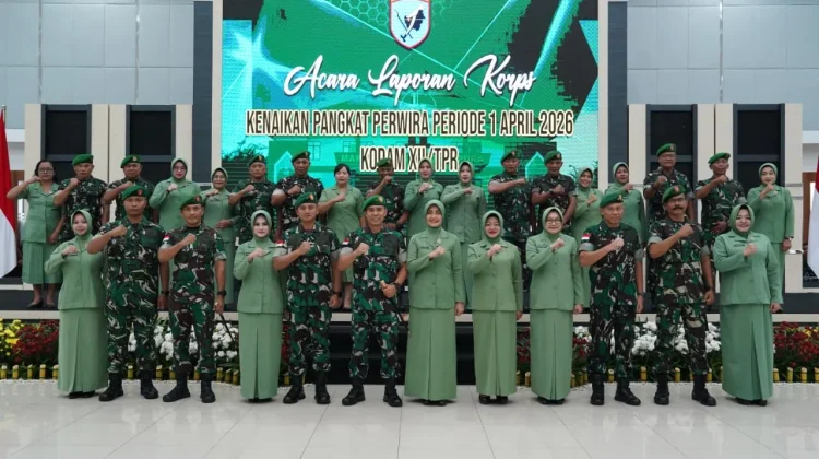 Danrem 121/Abw Hadiri Upacara Laporan Korps Kenaikan Pangkat di Makodam XII/Tpr