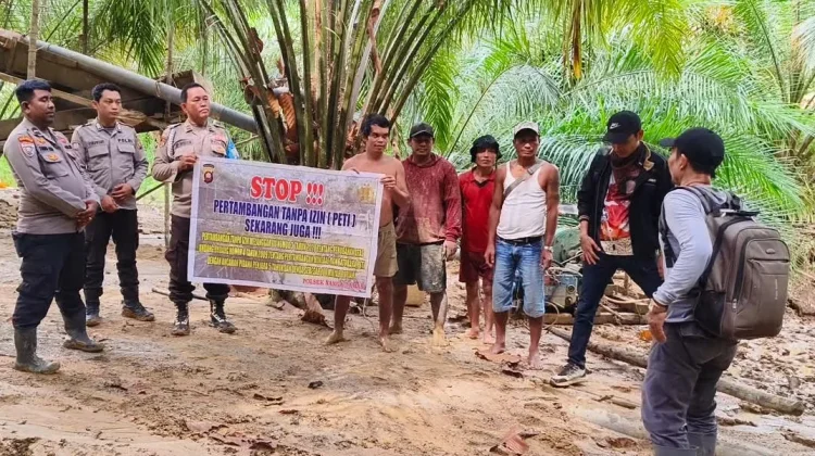 Polsek Nanga Taman Sampaikan Himbauan Dampak Pertambangan Emas tanpa Izin
