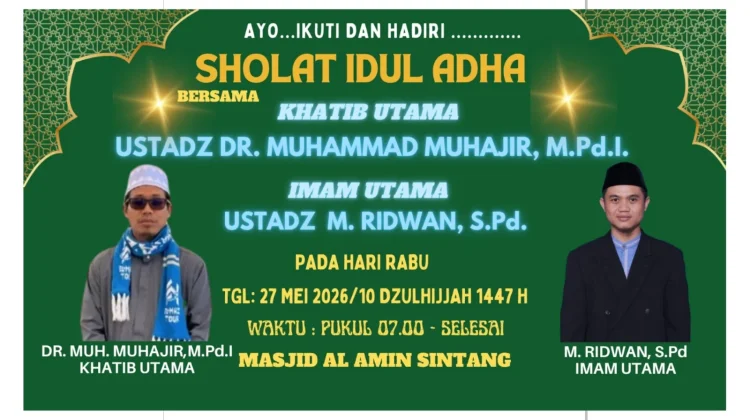Masjid Al Amin Sintang Persiapan Sholat Idul Adha
