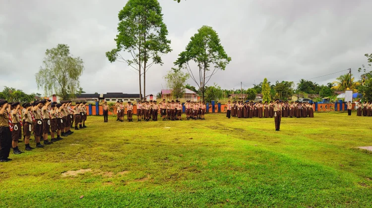 Perjusa SMPN 1 Binjai Hulu Jadi Ajang Uji Kenaikan Tingkat Pramuka Penggalang