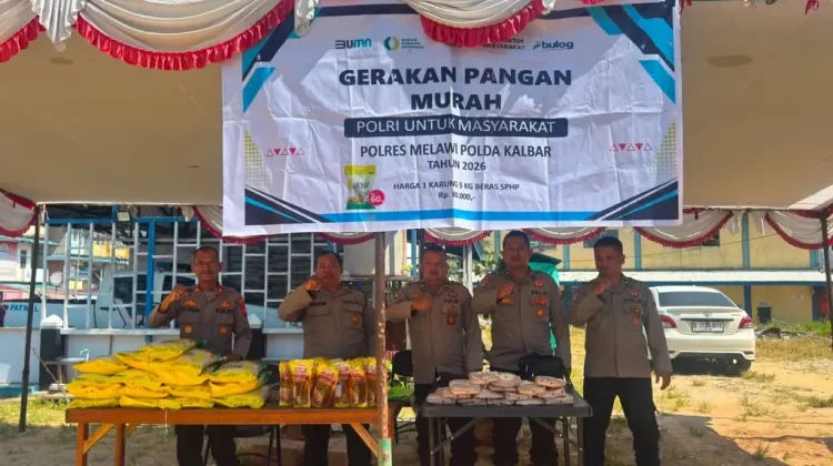 Polres Melawi Gelar Gerakan Pangan Murah untuk Membantu Masyarakat