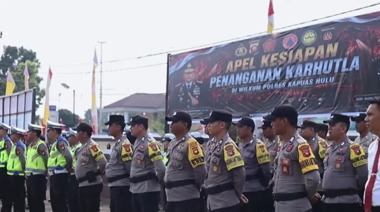 Polres Kapuas Hulu Gelar Apel Kesiapan Penanganan Karhutla