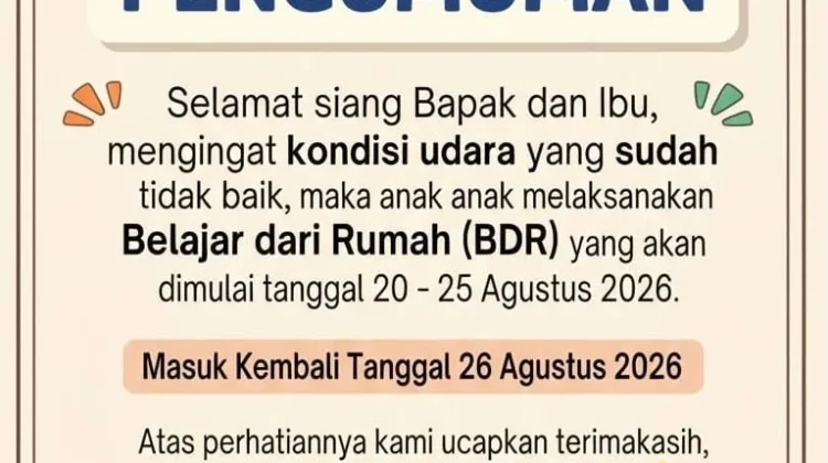 Kabut Asap Memburuk, Sejumlah Sekolah di Sintang Liburkan Aktivitas Belajar