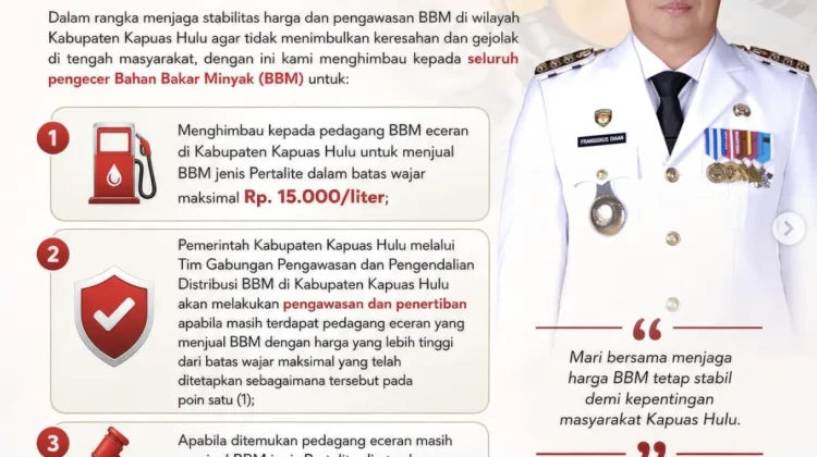 Pemkab Kapuas Hulu Tetapkan Batas Harga Pertalite Eceran Rp15.000 per Liter