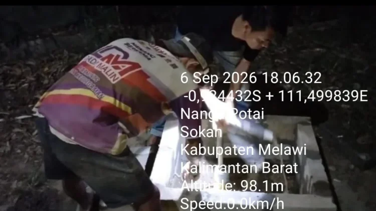 Cegah Karhutla, Polsek Sokan Bersama Desa Nanga Potai Bangun Sumur Bor