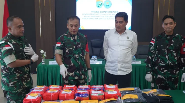 Satgas Pamtas RI-Malaysia Gagalkan Penyelundupan Sabu 16,4 Kg