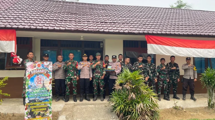 Polsek Ella Hilir Bawa Pesan Persaudaraan di HUT ke-81 TNI