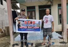 Bhabinkamtibmas Polsek Silat Hulu Sosialisasi Karhutla