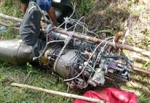 Mesin Helikopter PK-CFX Dievakuasi dari Lokasi Jatuh di Nanga Taman