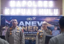 Kapolres dan Wakapolres Kapuas Hulu Pimpin Anev Kinerja Jajaran Polres dan Polsek