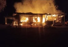 Kantor PT KSP Agro Kalimantan Sanggar Pusaka di Desa Maboh Permai Hangus Terbakar