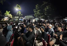 Pecinta Bola Padati Nobar Semifinal Piala Dunia di Media Center Korem 121/ABW