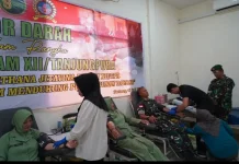 HUT ke-68 Kodam XII/Tanjungpura, Korem 121/Abw Adakan Aksi Donor Darah
