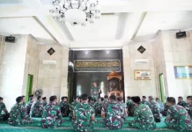 Mohon Kelancaran Latihan Operasi Terintegrasi, Korem 121/Abw Gelar Doa Bersama