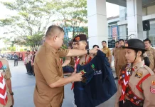 Bupati Melawi Lepas Kontingen Jambore Nasional XII Tahun 2026 menuju Jakarta