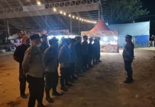 Polsek Sokan Lakukan Pengamanan Hiburan Pasar Malam di Desa Sepakat
