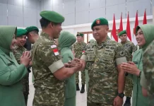 Danrem 121/Abw Hadiri Upacara Korps dan Pelantikan Kenaikan Pangkat Kodam XII/Tpr