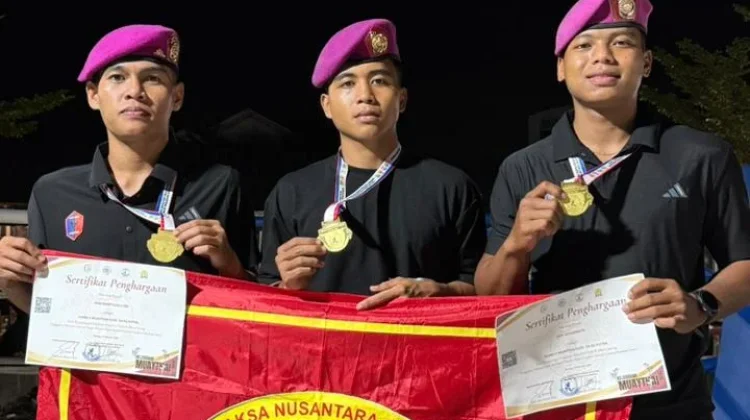 Atlet Pasmar 3 Taklukkan Kejurda Muaythai Banten 2026 dengan Tiga Emas